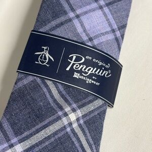 NEW! Original Penguin Men's Purple Plaid Slim Tie